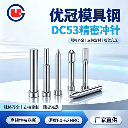 模具冲针DC53冲头T型冲顶针SKD11冲孔高速钢加硬五金模具配件定制