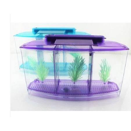 迷你金鱼缸小型水族箱灯LED亚克力水晶虾缸养鱼苗孵化斗鱼盒包邮