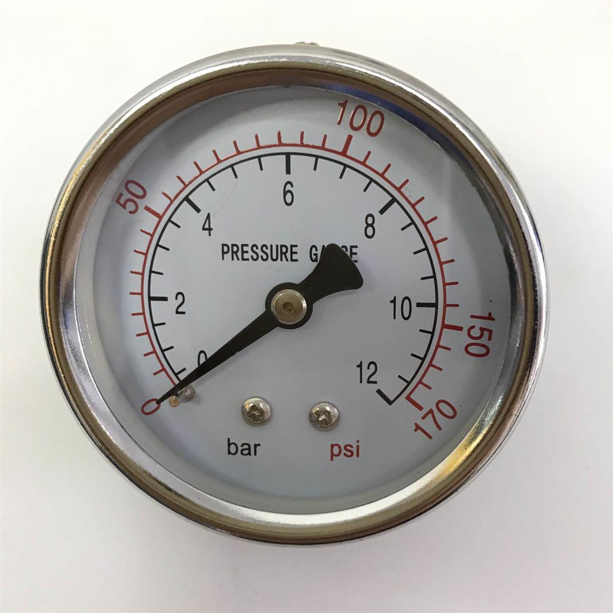12bar 170psi 轴向压力表 Y-60Z 双刻度压力指示 Φ60mm 牙PT1/4