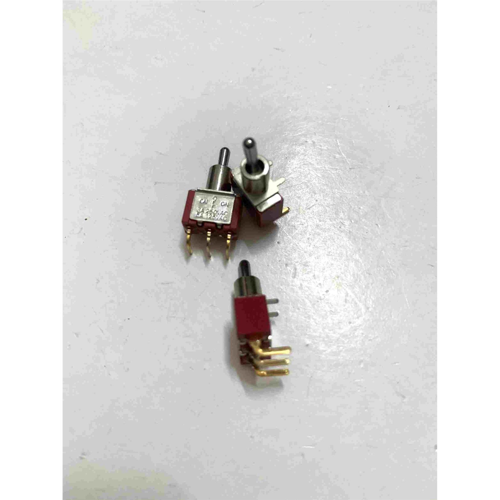 台湾 SALECOM三脚小钮子开关 T80-T 3A250VAC 镀金弯脚 全新