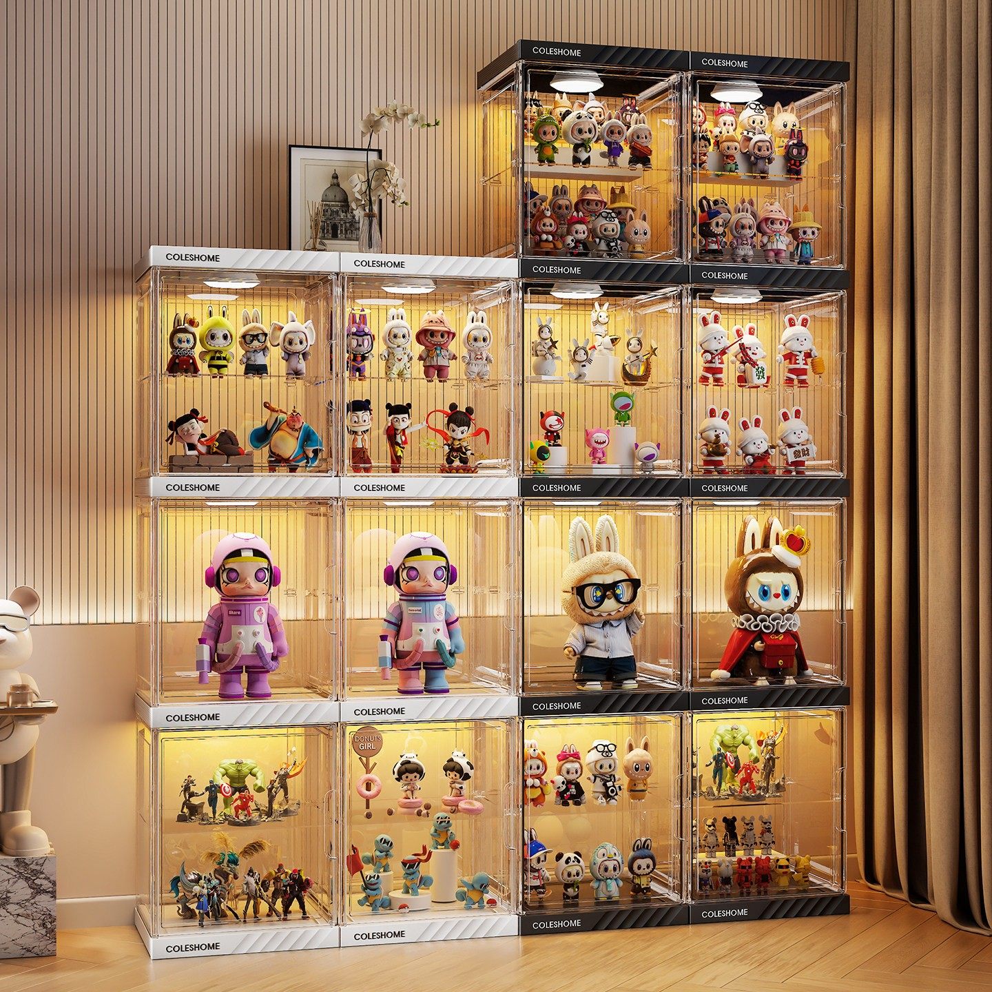 手办展示柜模型架子玩具摆件适用乐高盲盒家用透明积木高达收纳盒,收纳整理,手办收纳盒,淘宝优惠券,粉丝福利购,淘宝优惠卷