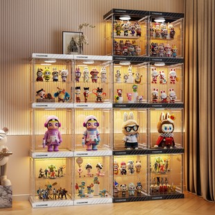 手办展示柜模型架子玩具摆件适用乐高盲盒家用透明积木高达收纳盒