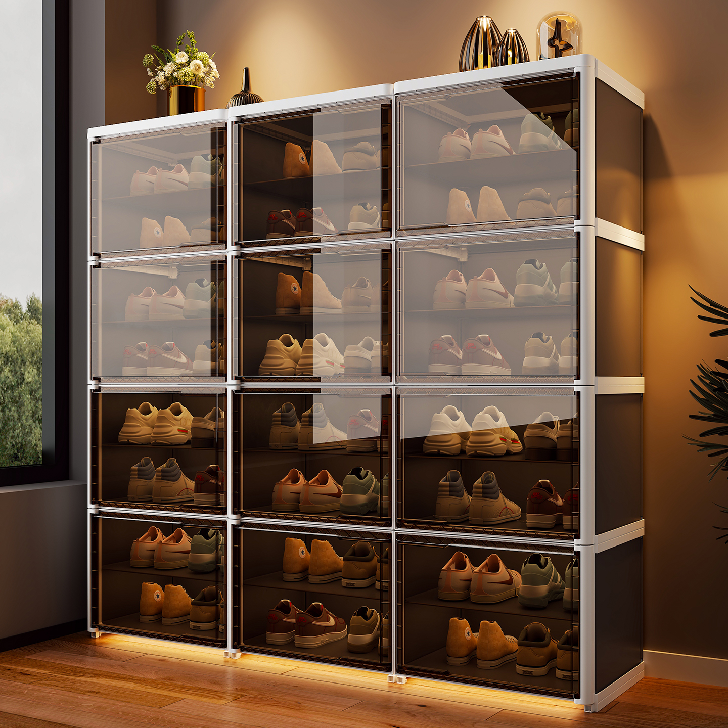 放45码大码鞋！硬塑磁吸侧开门！