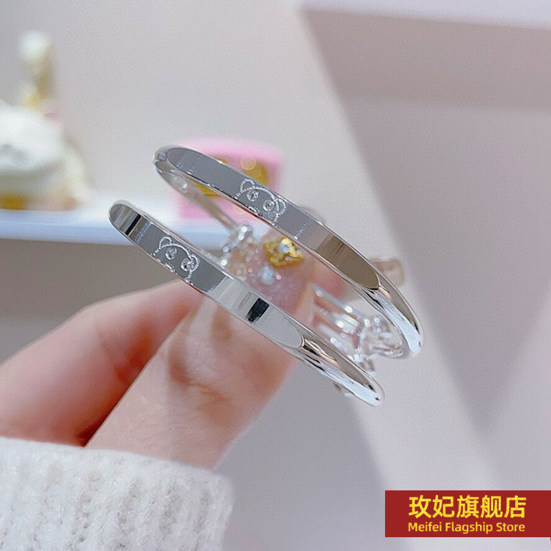 原创设计女银饰正生纯银四叶手镯