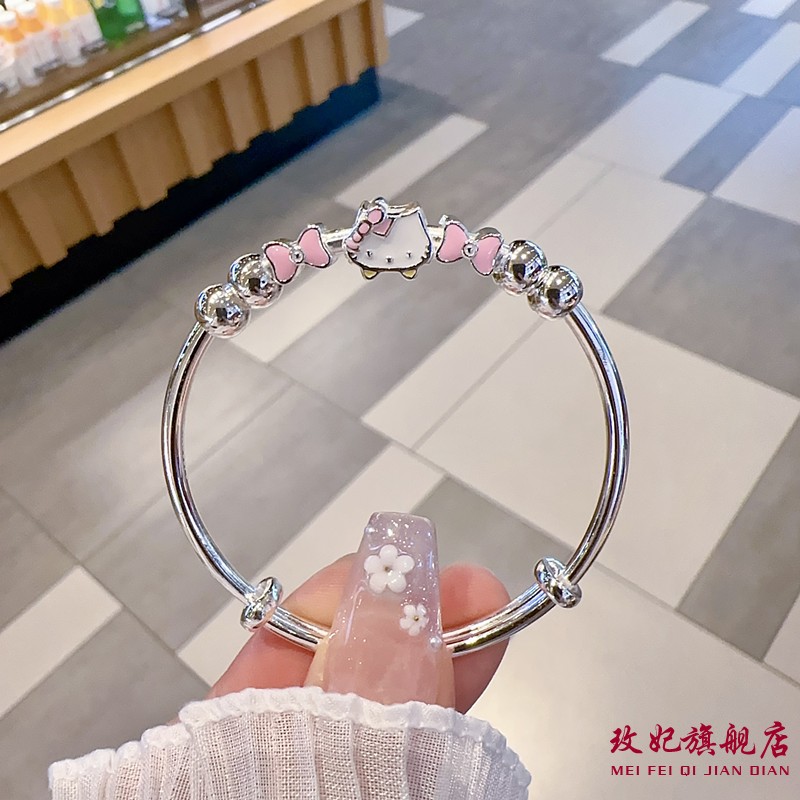 kt猫纯银手镯女卡通可爱时尚甜美
