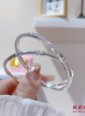 四叶草竹节纯银手镯女轻奢高级感