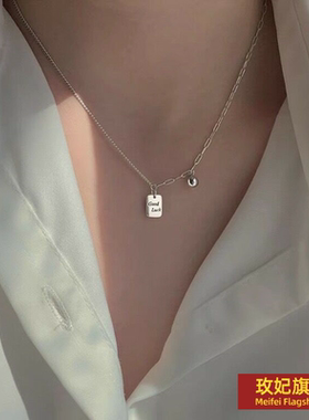 银十字链女轻奢女生S925铃铛项链