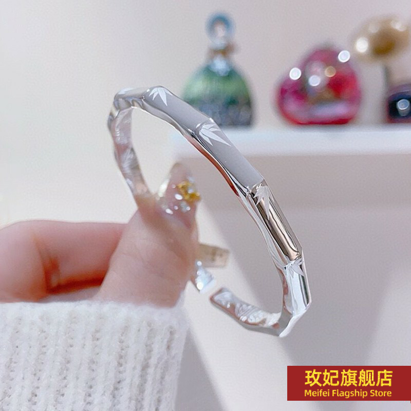 原创设计女银饰正生纯银光面手镯