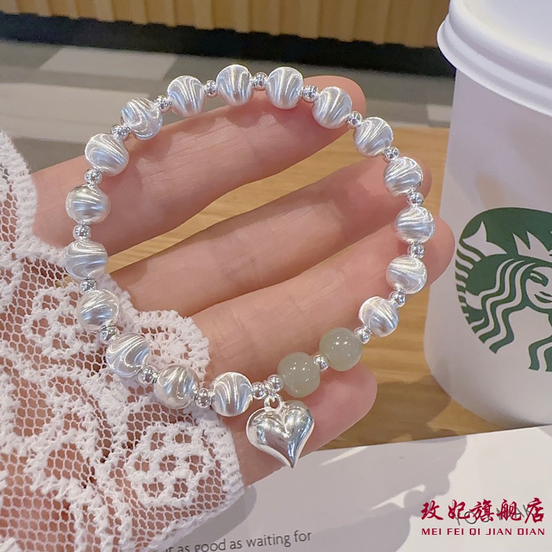和田玉爱心猫眼手链女轻奢高级感