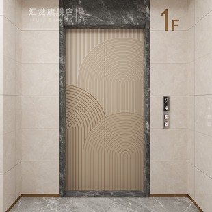 磁吸电梯门贴纸一梯一户高级感约法式入户门改色遮丑装饰厚贴膜