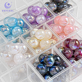 20颗装 海蒂可光变16MM欧铂满天星直孔圆珠diy手机链饰品配件