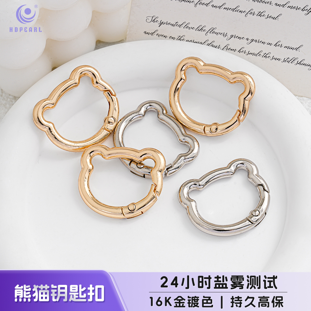 【10个装】海蒂人鱼姬28MM猫头弹簧扣烤漆开口环小猫咪钥匙扣配件