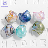 30颗装 海蒂人鱼姬12MM云雾直孔猫头散珠diy串珠饰品配件珠子