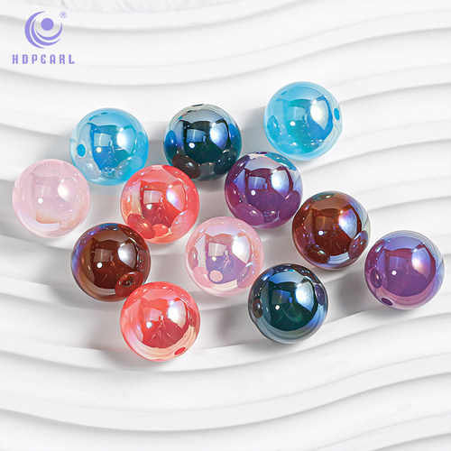 【20颗装】海蒂16MM水晶冻冻直孔圆珠diy串珠手机链饰品配件珠子