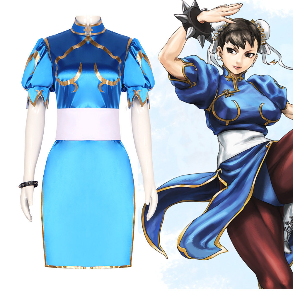 街机街头霸王cos服春丽旗袍舞狮演出服cosplay游戏动漫万圣节服装