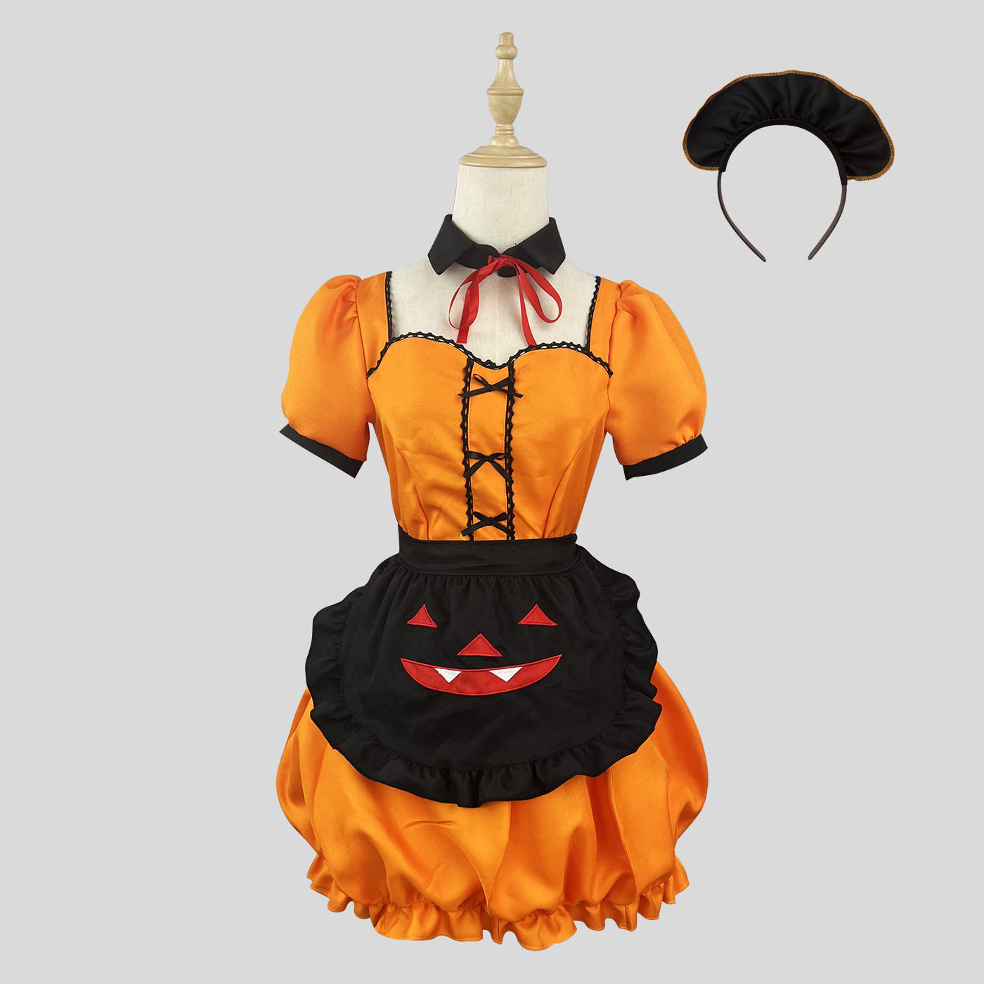 原创跨境亚马逊万圣节南瓜女仆装COSPLAY服洛丽塔可爱二次元女