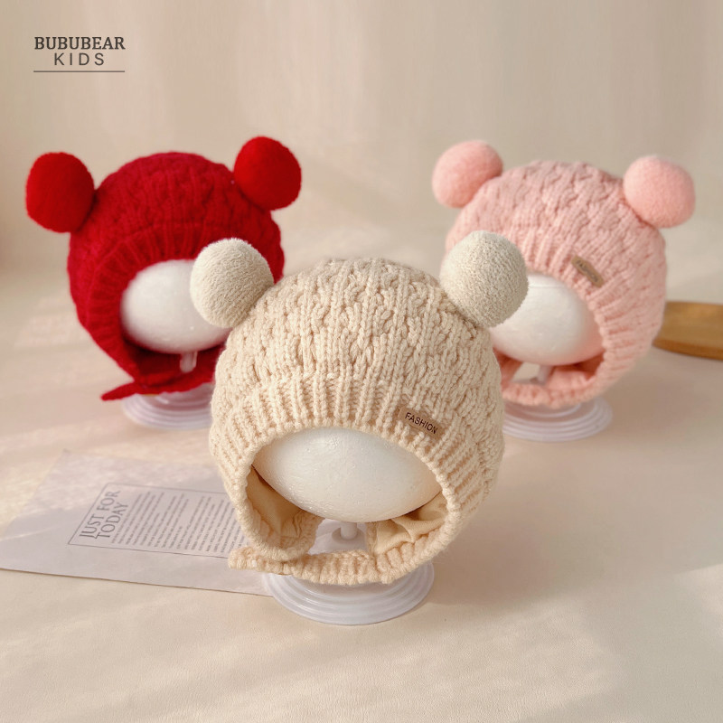 宝宝帽子秋冬季保暖针织帽婴儿冬天可爱双球护耳帽儿童防风毛线帽,童装/婴儿装/亲子装,帽子,淘宝优惠券,粉丝福利购,淘宝优惠卷