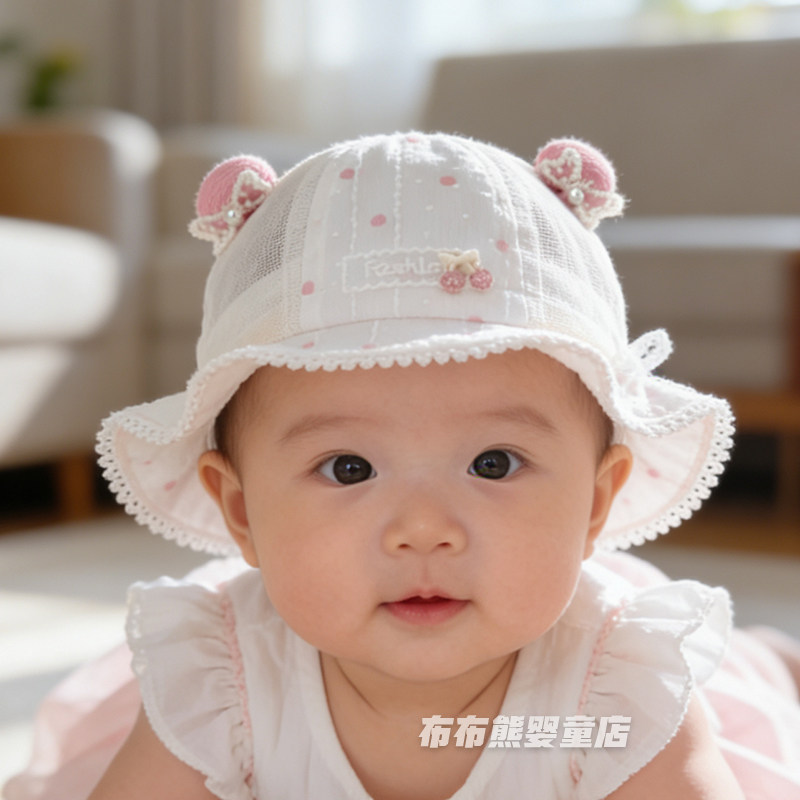 夏季女婴薄透防晒渔夫帽