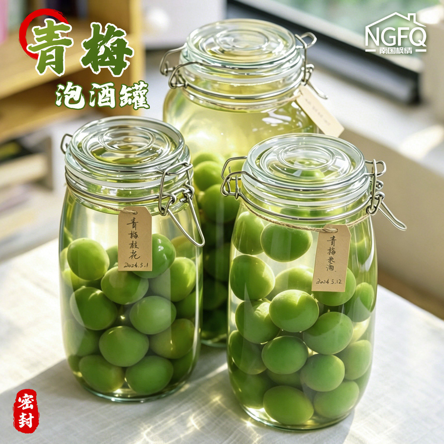 泡酒专用酒瓶青梅酒玻璃瓶密封罐杨梅酿梅子果酒容器自酿分装空瓶