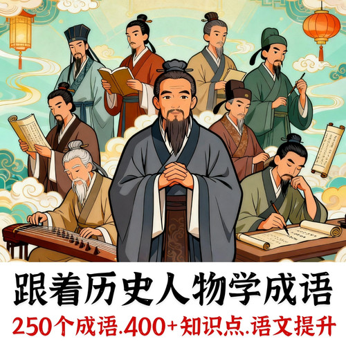 大语文.跟着历史人物学成语.全10部.听书卡痴书神兽听书机故事机