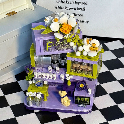 贝乐迪积木拼装永生花高颜值仙气拼图3d立体玩具女生生日礼物新款