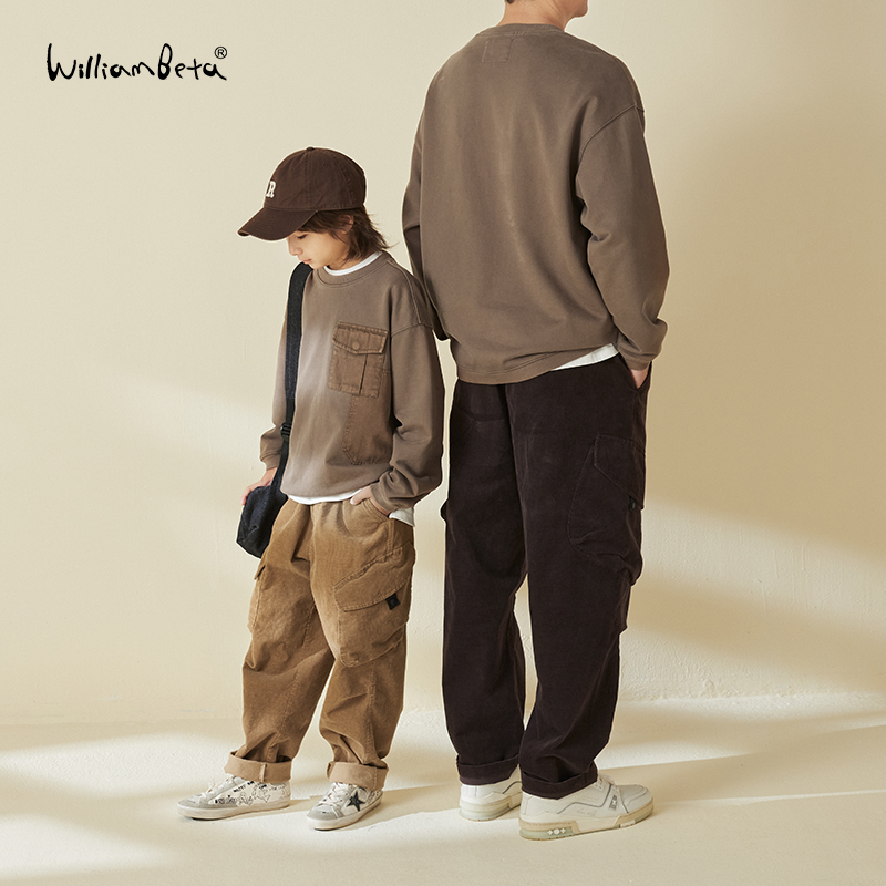 williambeta旗舰店拼接贴袋卫衣