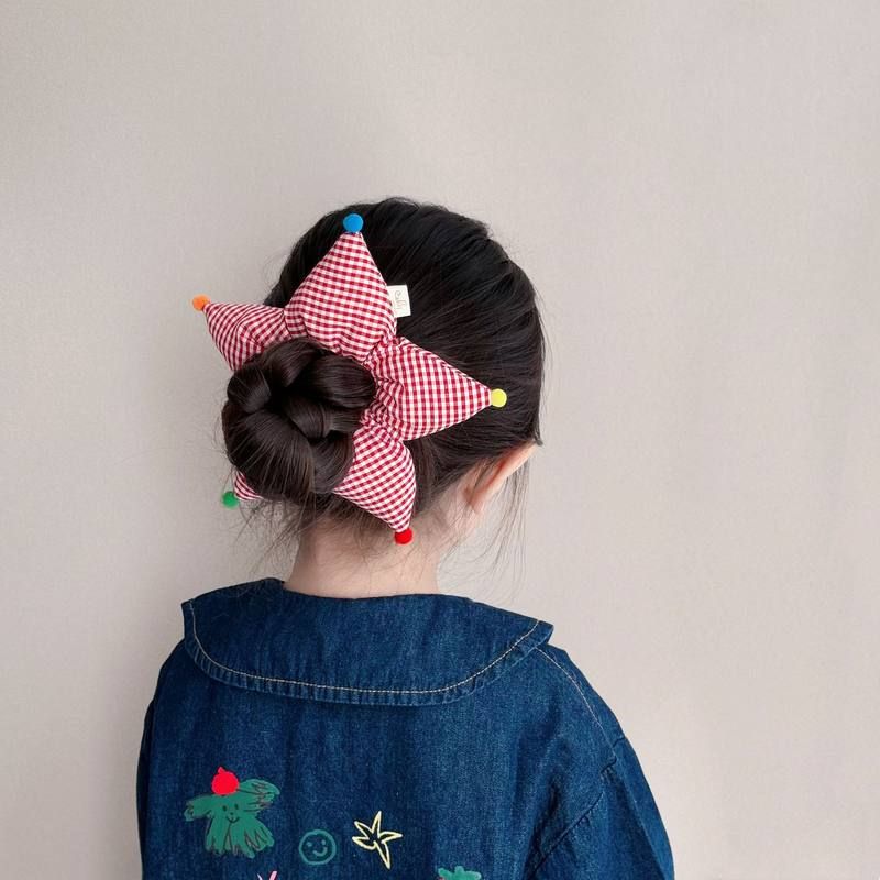 立体波点豹纹格纹星星儿童发圈