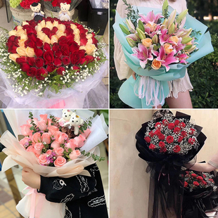 楚雄州楚雄市双柏县牟定县同城鲜花速递情人节红玫瑰花束生日配送