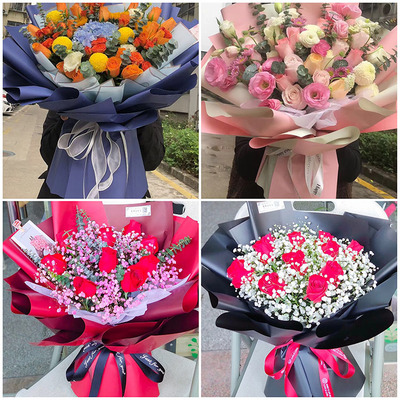 曲麻莱治多县囊谦县鲜花速递同城七夕节红玫瑰花束送女友老婆生日