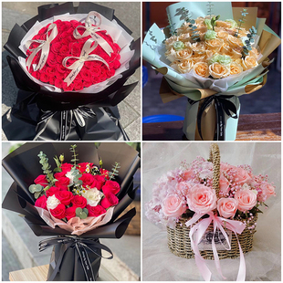 广州市越秀区荔湾区海珠区同城配送女友礼物玫瑰花束生日鲜花速递