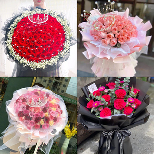 宝鸡市岐山县扶风县眉县陇县同城配送鲜花速递情人节玫瑰花束生日