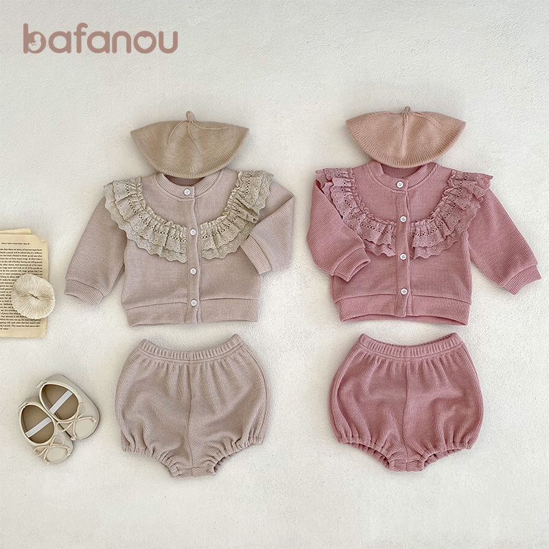 两件套华夫格长袖针织套装