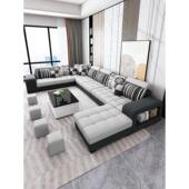 纳米技术布艺沙发客厅大小公寓简约现代多功能布艺沙发组合套装 家