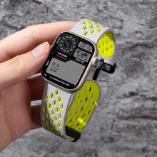 匠戴适用iwatchs10手表带苹果S10手表9表带10夏季S9运动镂空8硅胶applewatch9透气男款8智能7休闲s8创意