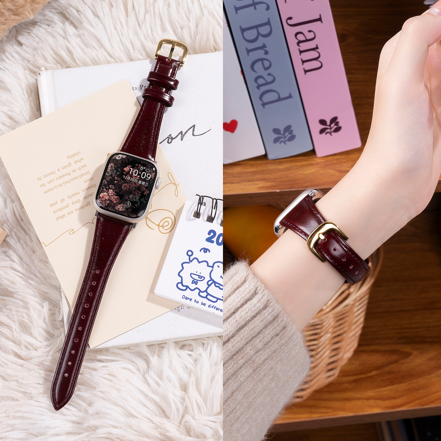 匠戴适用iWatch修身油蜡皮表带