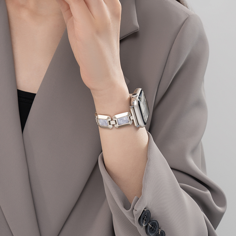 适用iwatch8苹果s9手表applewatch9金属表带s8树脂SE高级S7女生7可爱S6夏6新款S5创意个性5代运动4智能watchs