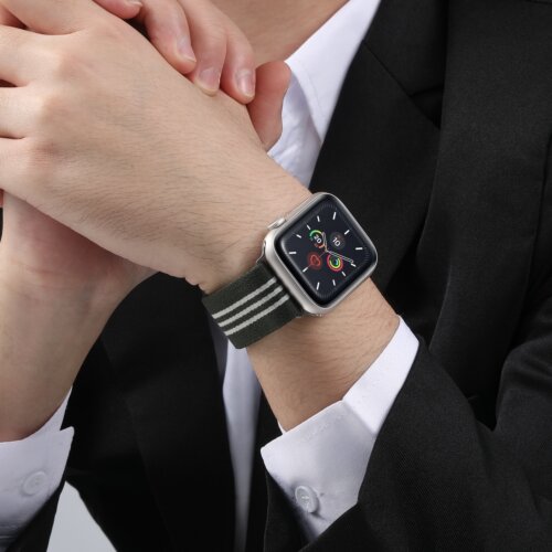 匠戴适用iwatch伞式卡扣编织表带
