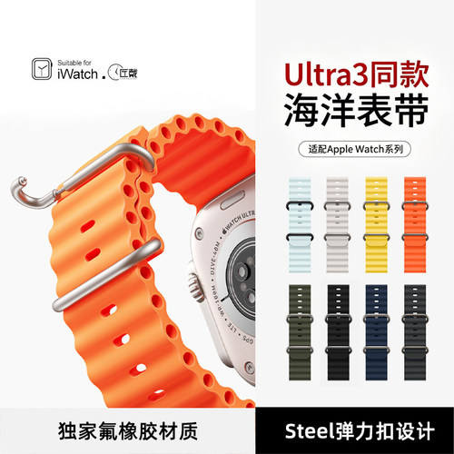 升级氟橡胶｜匠戴iWatch海洋表带