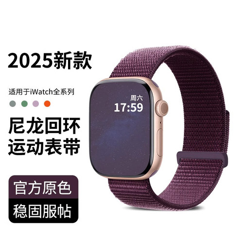 匠戴适用iwatch双节尼龙编织表带