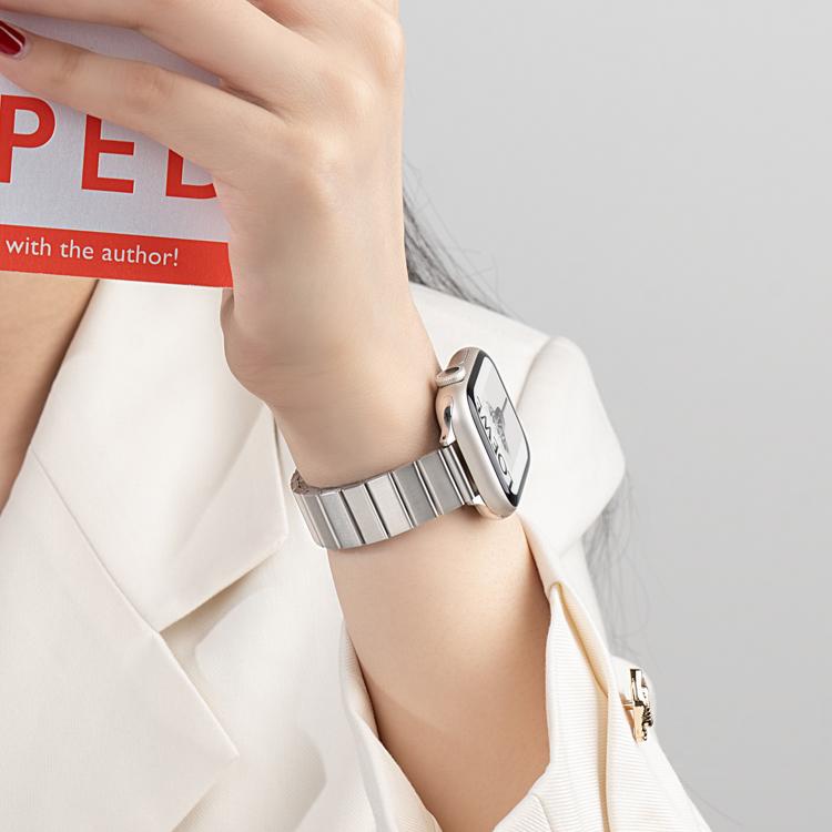 适用iwatch8苹果s9手表表带applewatch9金属S8透气s10钢带s7高级感SE夏7新款s6男士ultra2小众10代女款智能