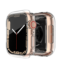 适用applewatch7保护壳S8苹果S10手表带iwatch6/5/SE全包10电镀TPU保护套软硅胶s7/s6透明40/41/44/45mm配件