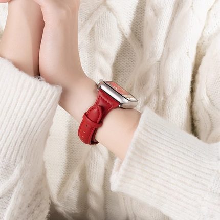 匠戴适用苹果S10手表iwatch9表带applewatch8新年红S9夏天创意S8新款时尚S7高级真皮腕带7运动S6女款SE智能
