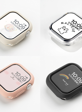 匠戴适用苹果S11手表保护壳iwatchs10边框壳硅胶applewatchs9全包SE半包s8软壳s7透明智能ultra防摔3女保护套