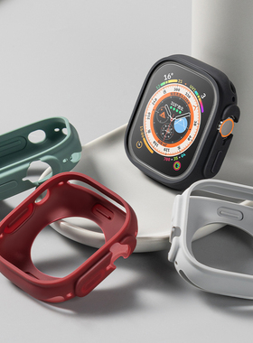 适用iwatch ultra保护壳苹果S11手表49mm新款applewatch10硅胶半包保护套表套软表带防摔防刮表壳智能watchs