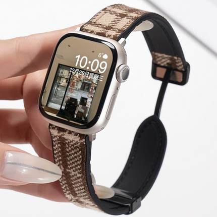 适用iwatch11表带S11苹果S10手表applewatch9夏季新款S8毛绒S7编织7小众S6创意6代SE3女高级ultra2磁吸10智能