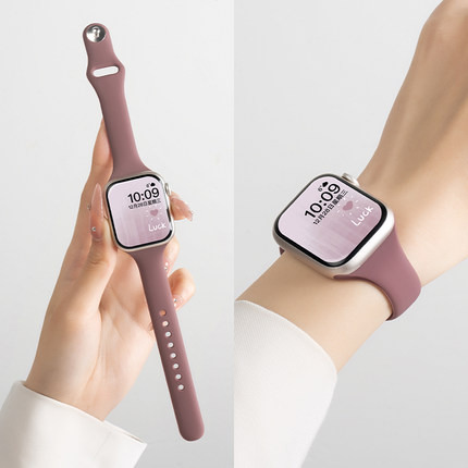 匠戴适用applewatch10表带iwatch9苹果S10手表S9硅胶S8新款8运动SE女生S7夏7腕带可爱小蛮腰细男创意watchs