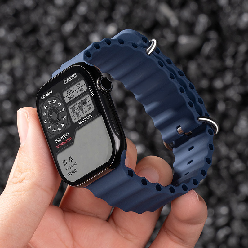 匠戴适用applewatch海洋硅胶表带图片