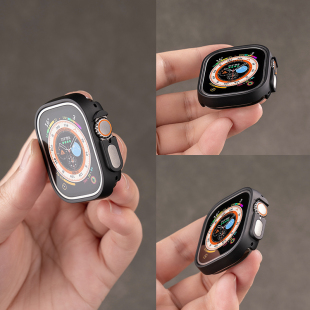 匠戴适用iWatch苹果S11手表iwatch保护壳8半包s10镂空透明7表带S8表壳S9保护套6代ultra2表壳表套iPhonewatch