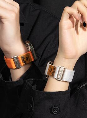 适用iwatch11表带S11苹果手表applewatch10夏季s10新款S9尼龙S8编织回环透气6代SE3女高级ultra2男运动智能