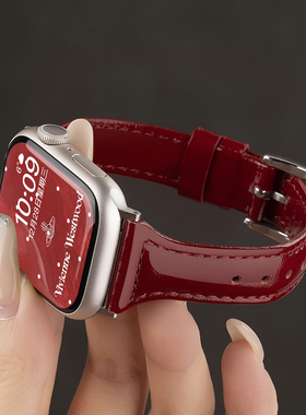 【新年红】匠戴适用iwatch11表带苹果S11手表applewatch10小蛮腰真皮S10新款秋冬圣诞复古se3女S9智能运动